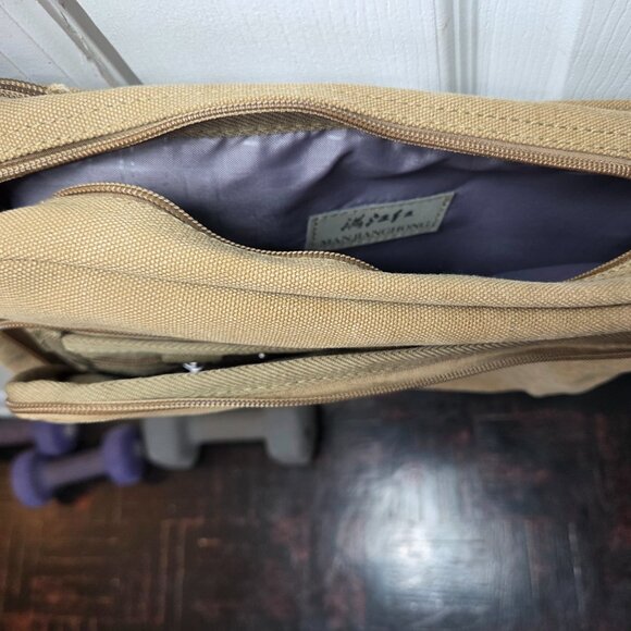 Olive Green Canvas Messenger Bag Laptop Shoulder Bag Durable Crossbody for Men - Picture 11 of 13